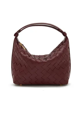 -----------BOTTEGA VENETA ---- ------------DARK RED ----Mini Wallace Intrecciato Leather Bag --