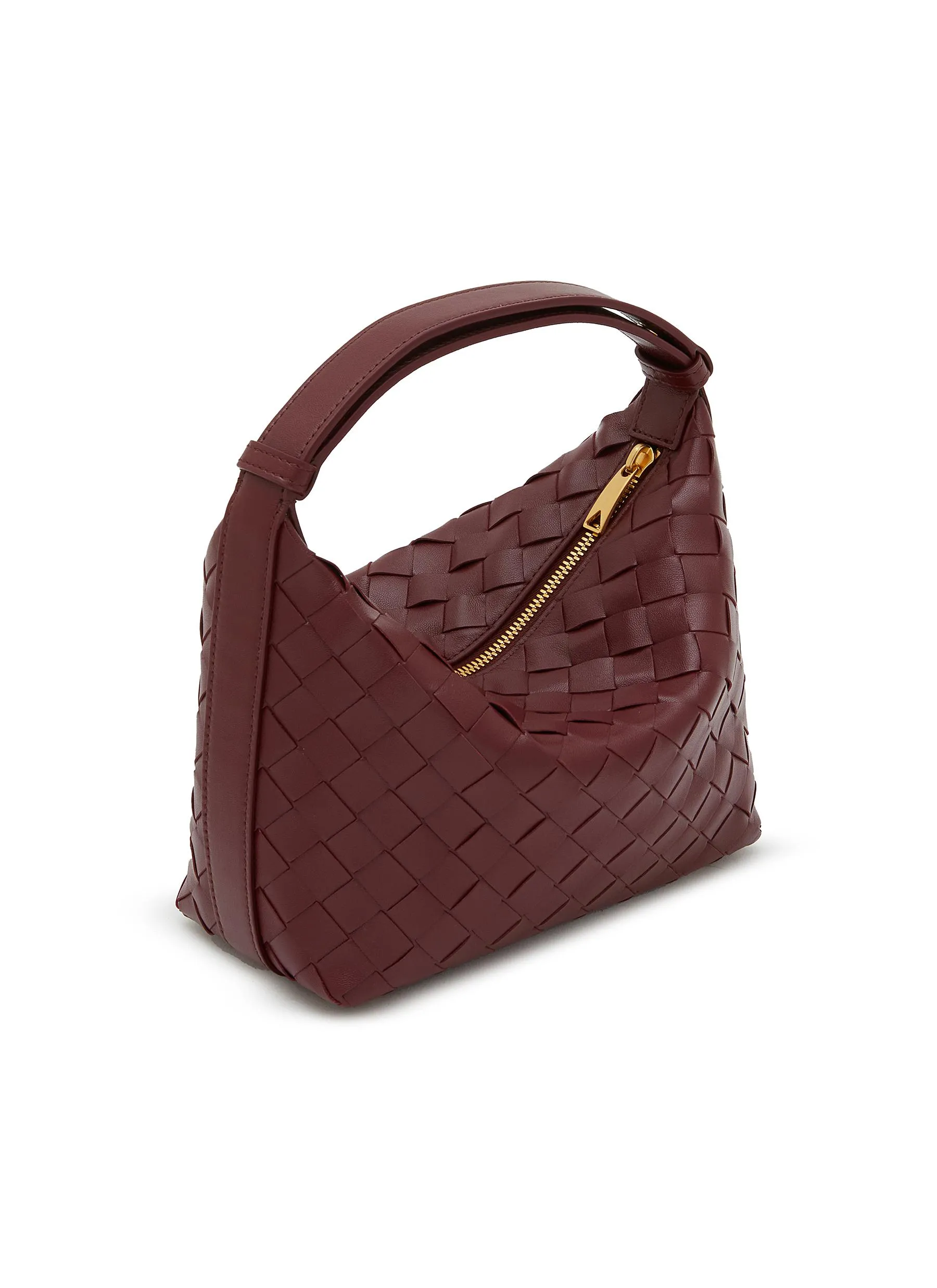 -----------BOTTEGA VENETA ---- ------------DARK RED ----Mini Wallace Intrecciato Leather Bag --