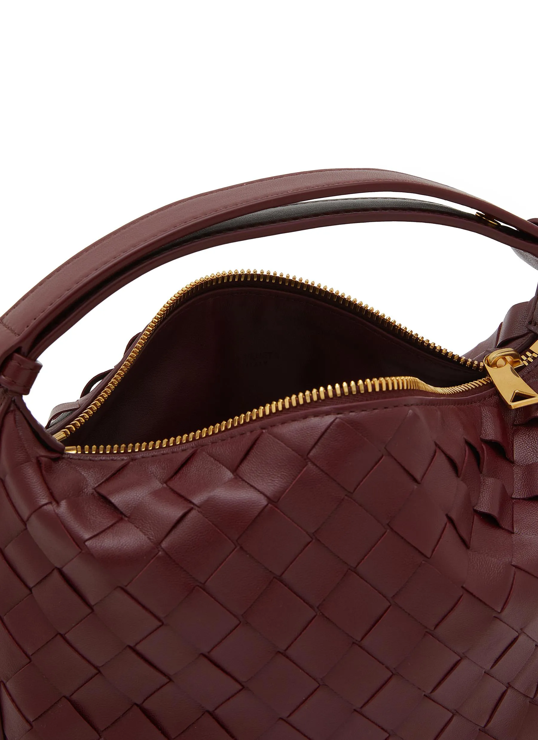 -----------BOTTEGA VENETA ---- ------------DARK RED ----Mini Wallace Intrecciato Leather Bag --