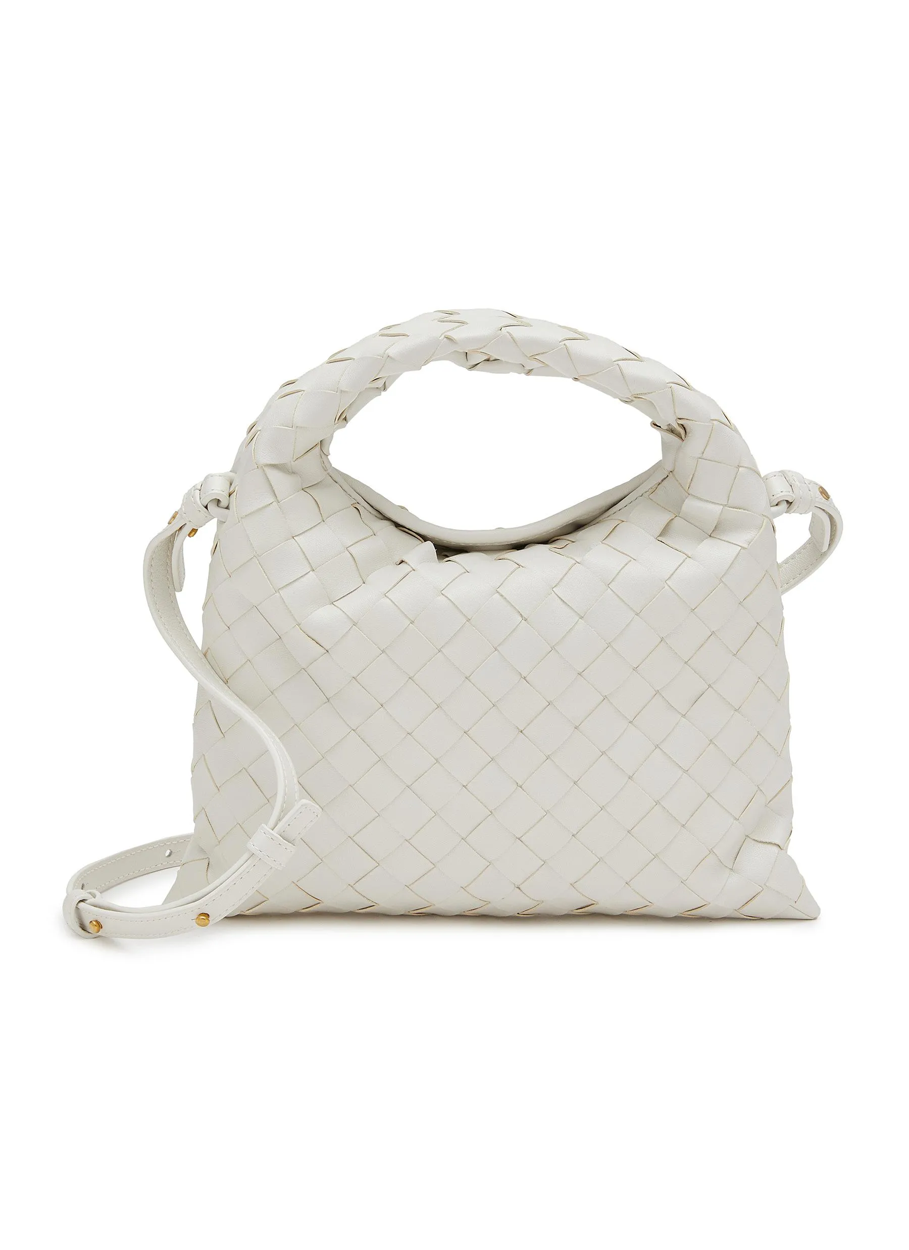 -----------BOTTEGA VENETA ---- ------------OFF-WHITE ----Mini Hop Hobo Leather Bag --