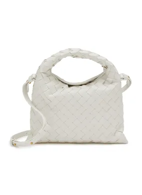 -----------BOTTEGA VENETA ---- ------------OFF-WHITE ----Mini Hop Hobo Leather Bag --