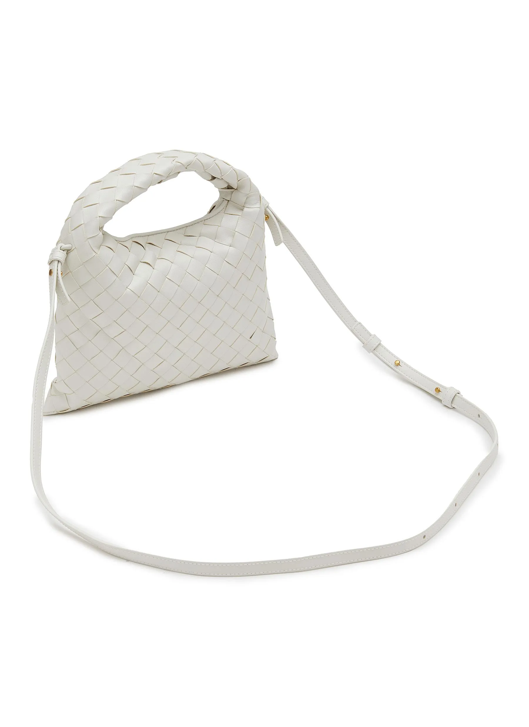 -----------BOTTEGA VENETA ---- ------------OFF-WHITE ----Mini Hop Hobo Leather Bag --