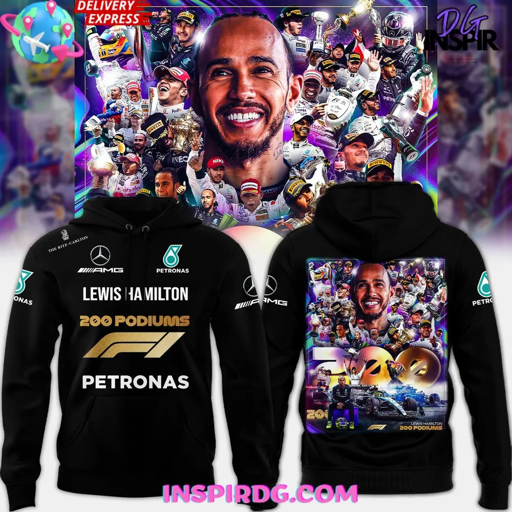 -Lewis Hamilton 200 Podiums Commemorative F1 Hoodie