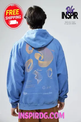 -Urban OutFitters UO Blue Deep Connection Hoodie