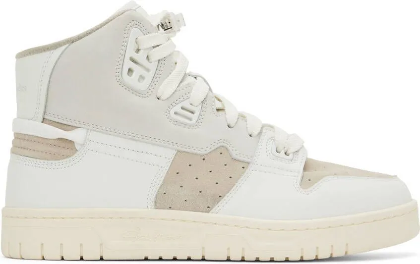 Acne Studios White & Beige Paneled Sneakers