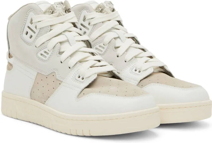 Acne Studios White & Beige Paneled Sneakers