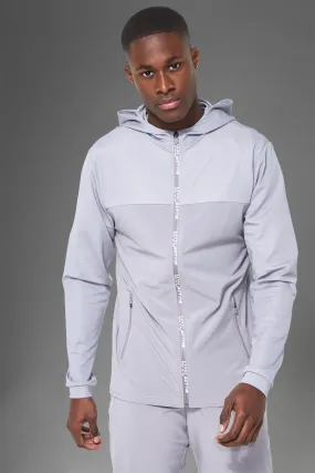 Active Gym Panelled Tracksuit With Zip Detail | boohooMAN UK