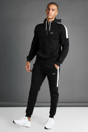 Active Gym Tapered 1/4 Zip Panelled Tracksuit | boohooMAN UK