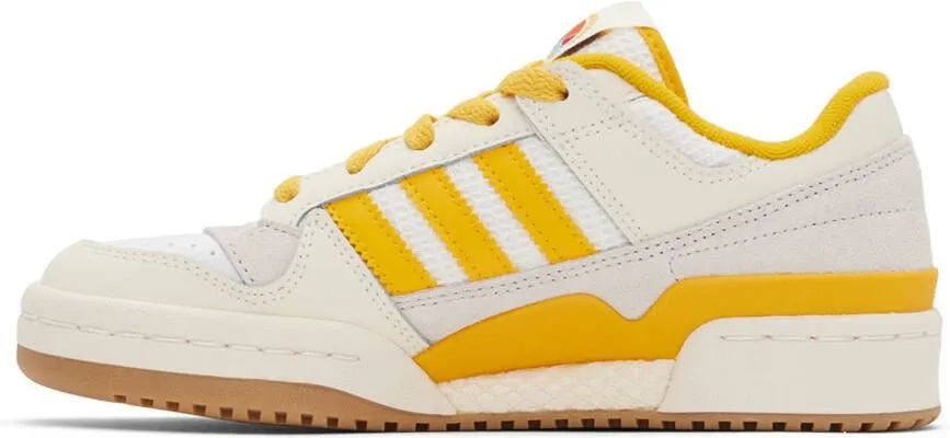 Adidas Originals Off-White & Yellow Forum Low Sneakers