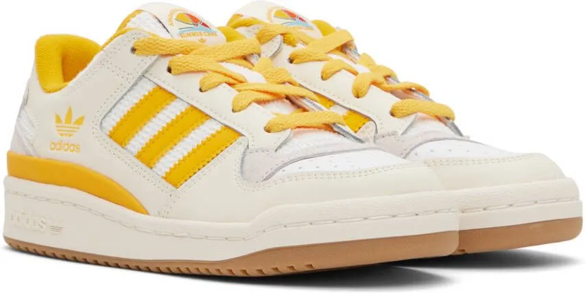 Adidas Originals Off-White & Yellow Forum Low Sneakers