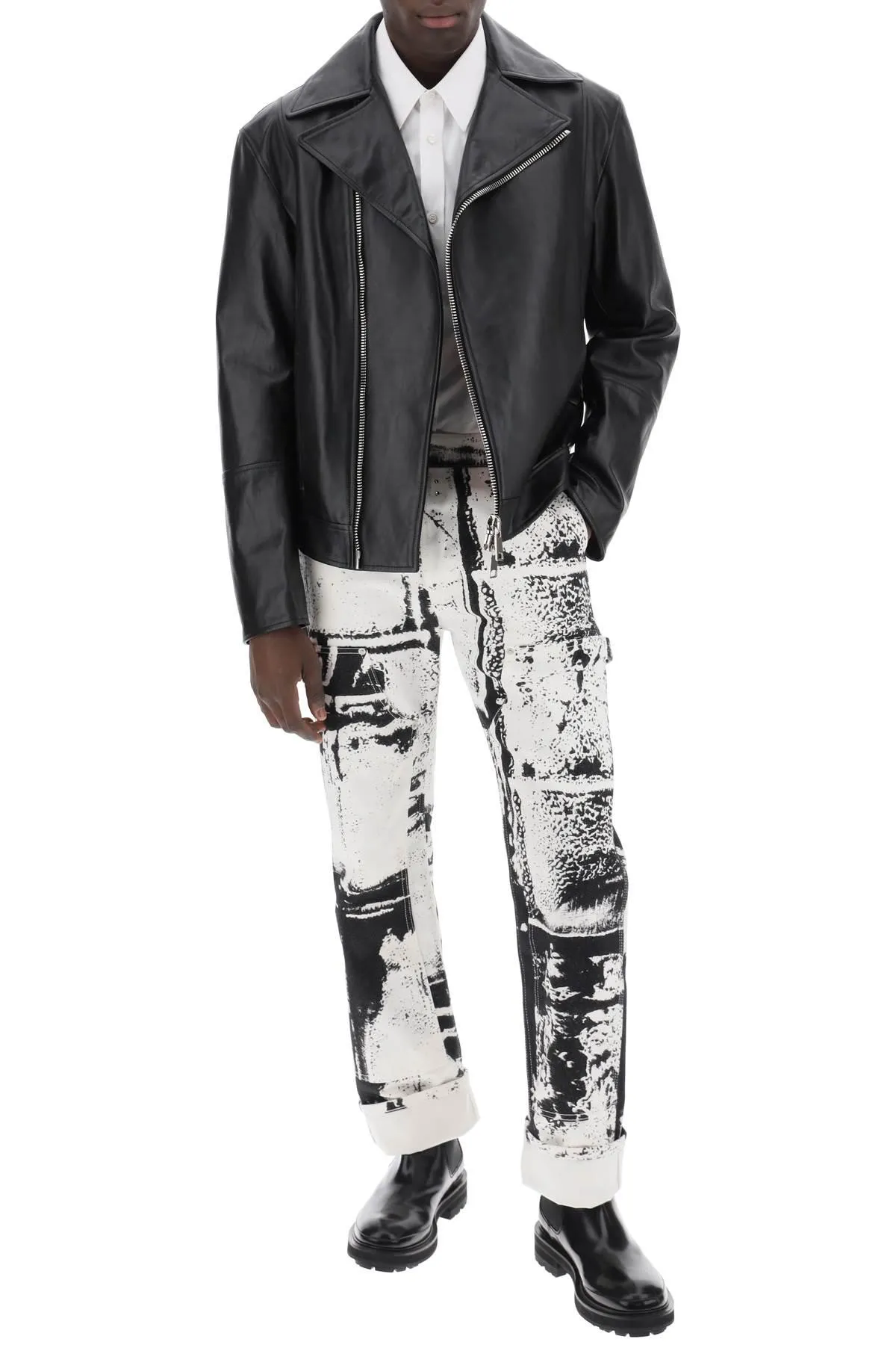 Alexander McQueen    Alexander Mcqueen Fold Print Workwear Jeans