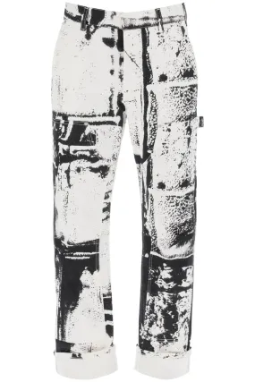 Alexander McQueen    Alexander Mcqueen Fold Print Workwear Jeans