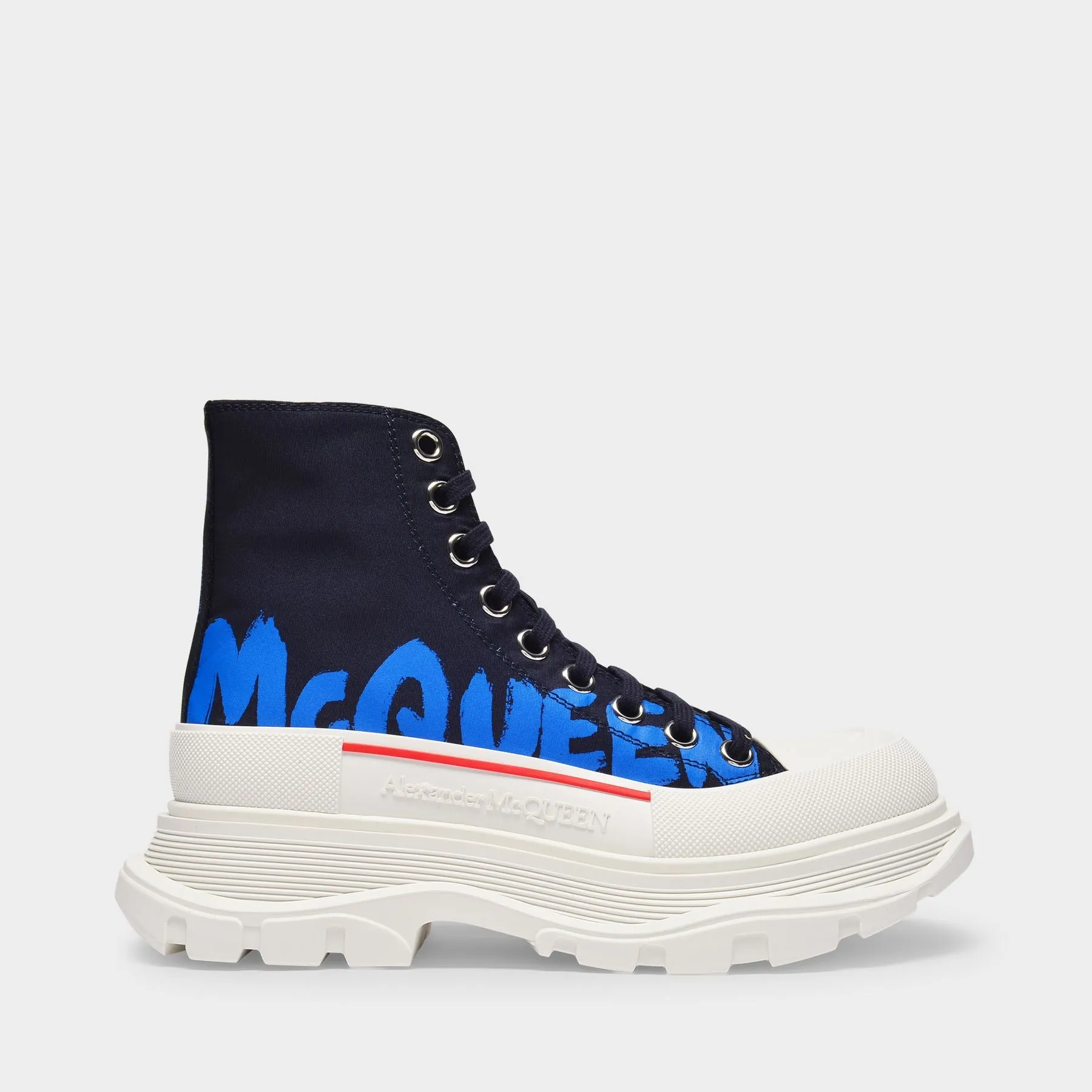 Alexander McQueen  Tread Slick High Sneakers in Black Canvas