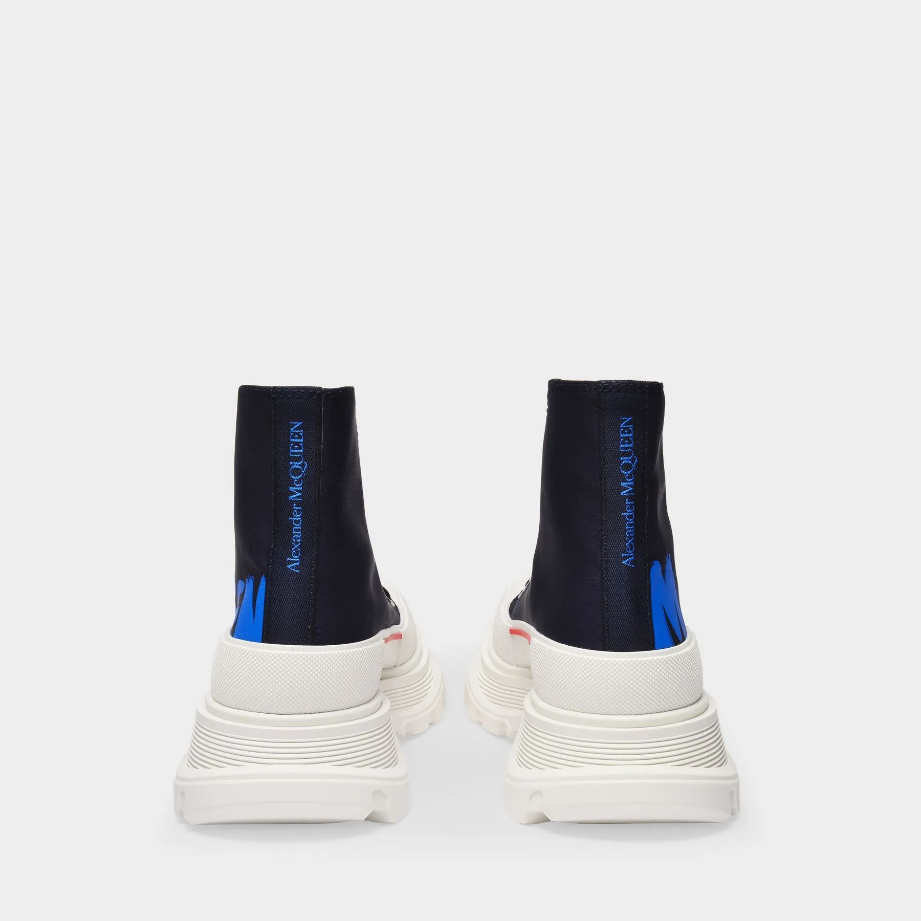 Alexander McQueen  Tread Slick High Sneakers in Black Canvas