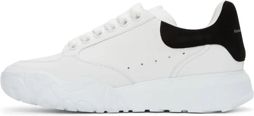 Alexander McQueen White & Black Court Trainer Sneakers