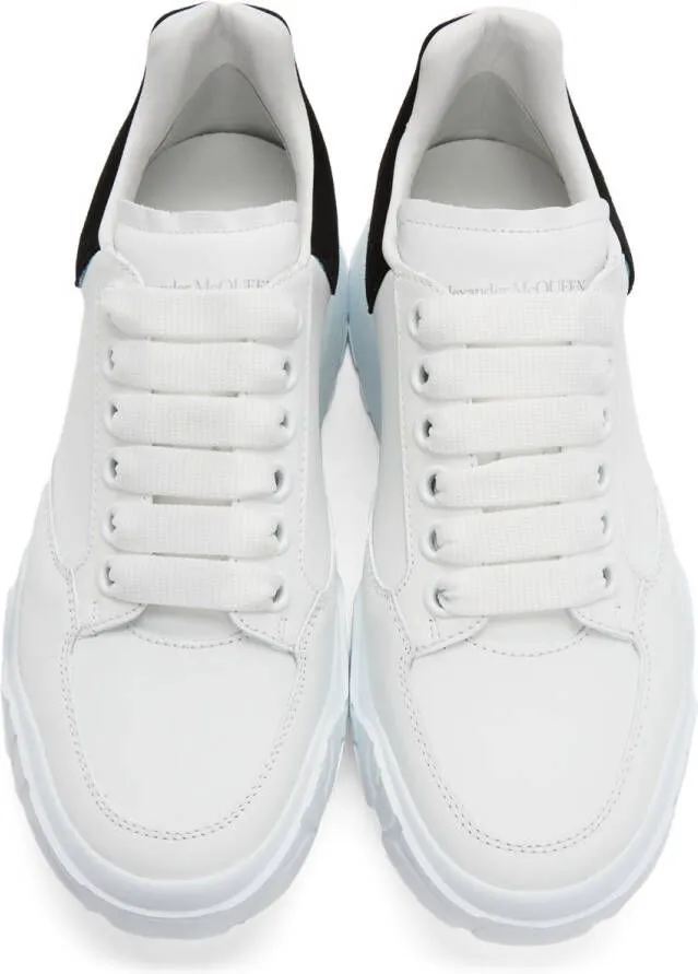 Alexander McQueen White & Black Court Trainer Sneakers