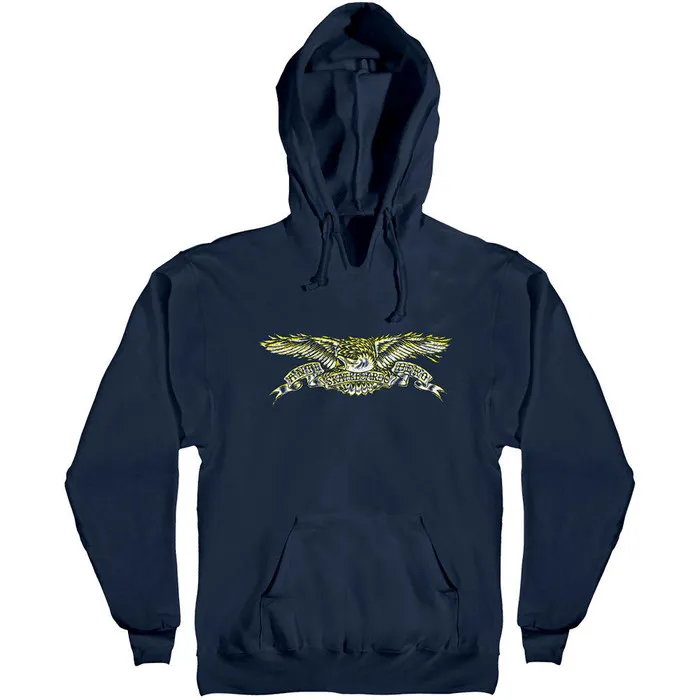 Anti-Hero Sprack Eagle Pull Over Hoodie Men's Sweatshirt - Navy