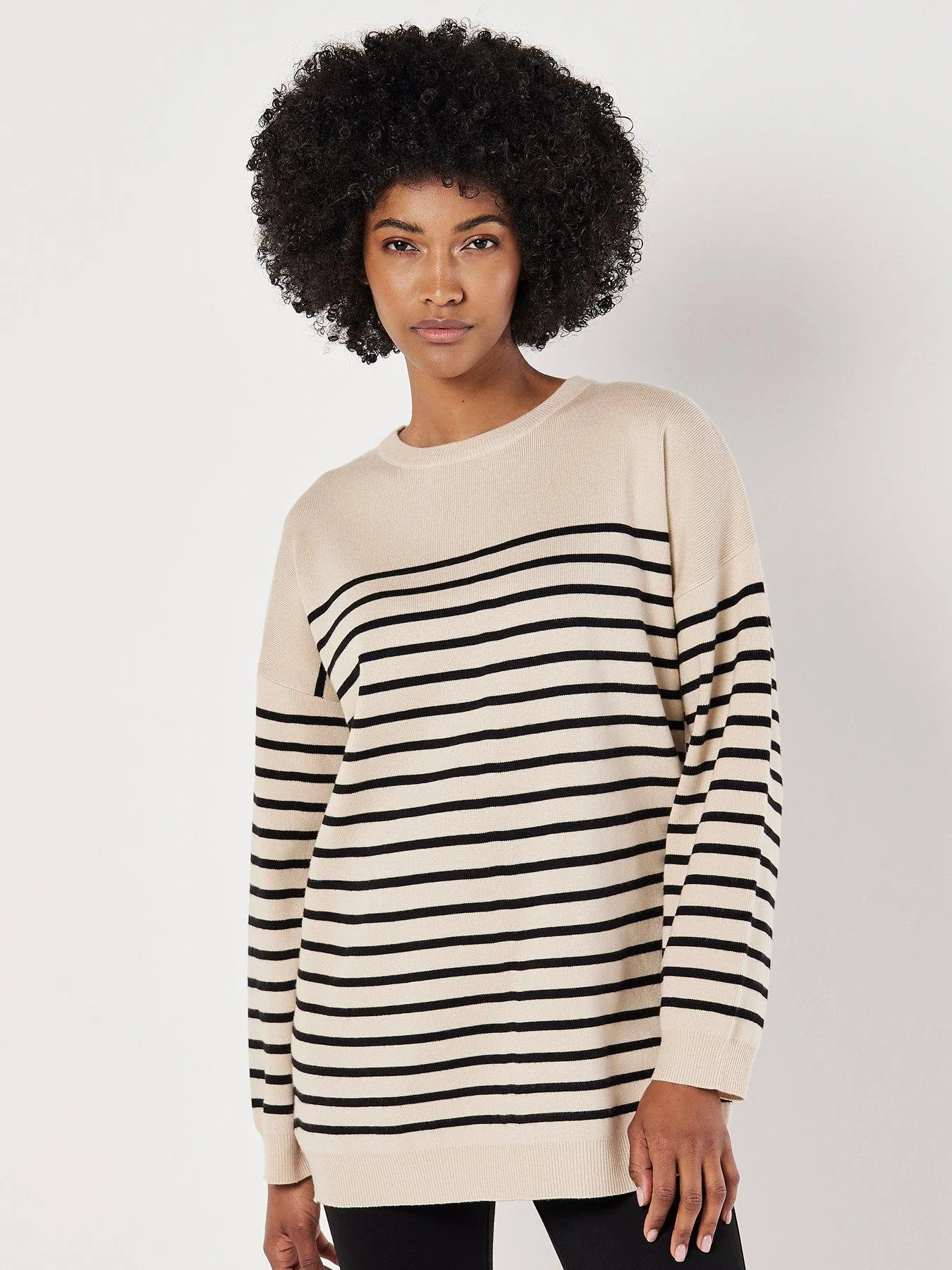 Apricot Model Stripe Tunic Jumper