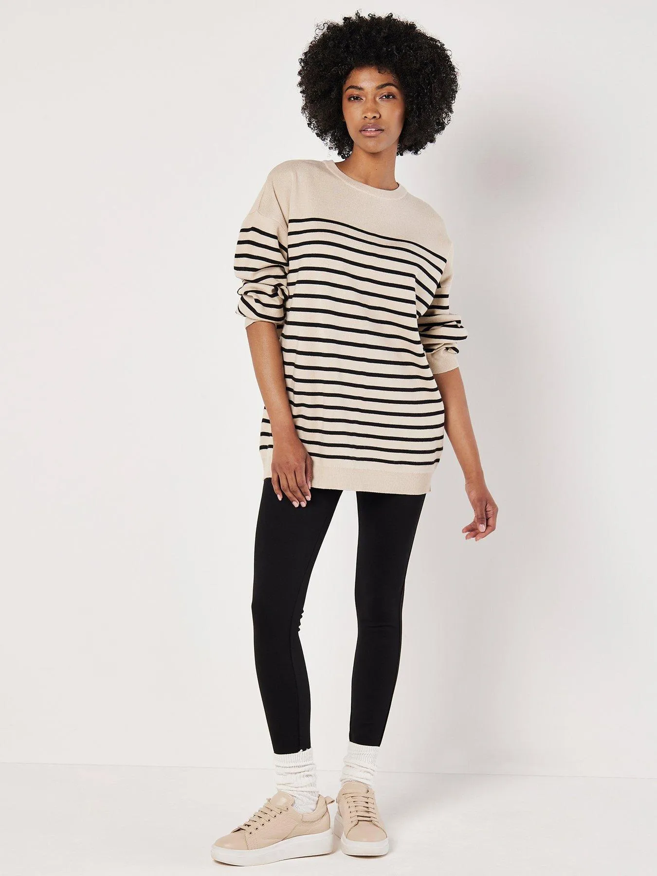 Apricot Model Stripe Tunic Jumper