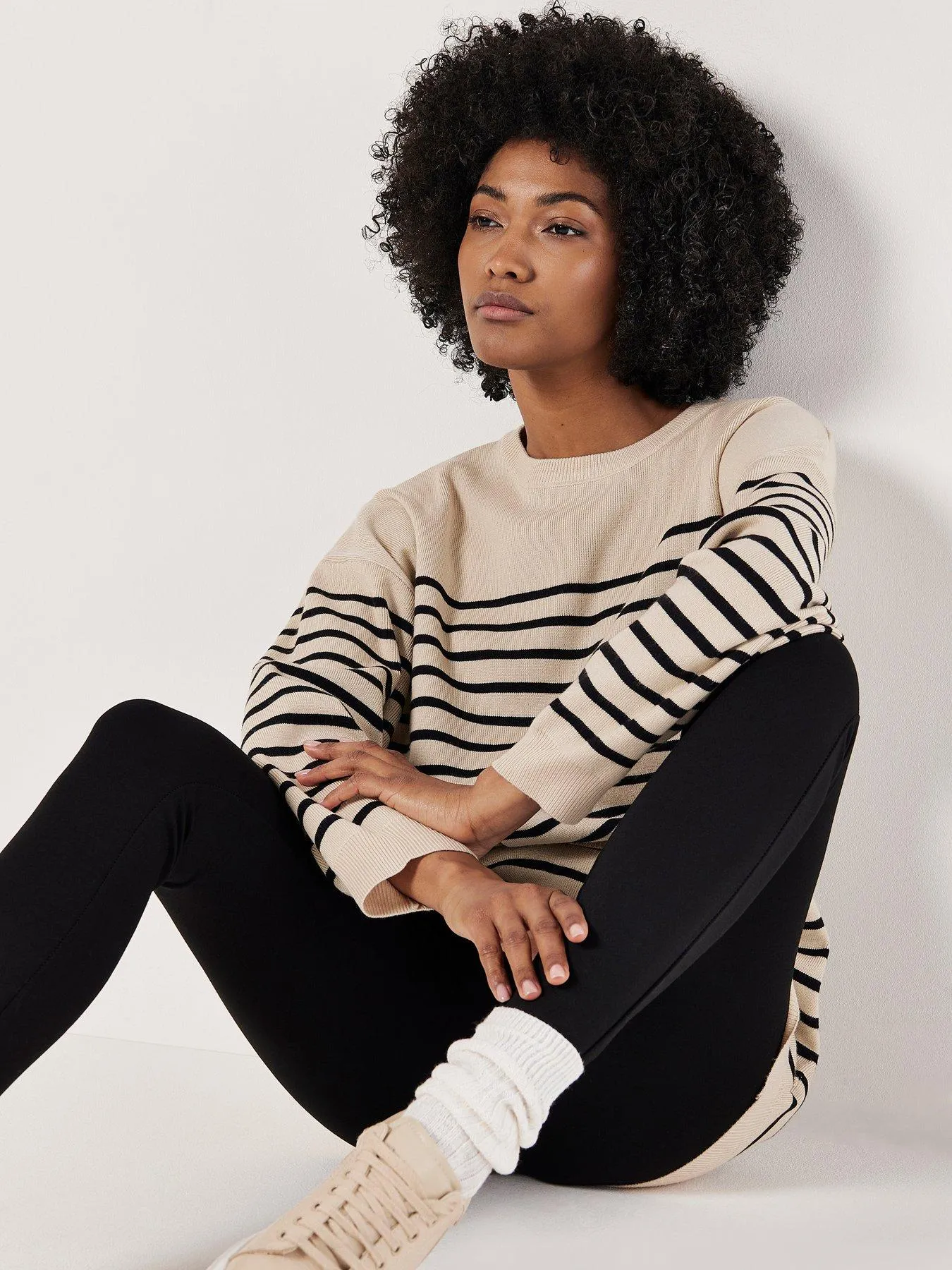 Apricot Model Stripe Tunic Jumper