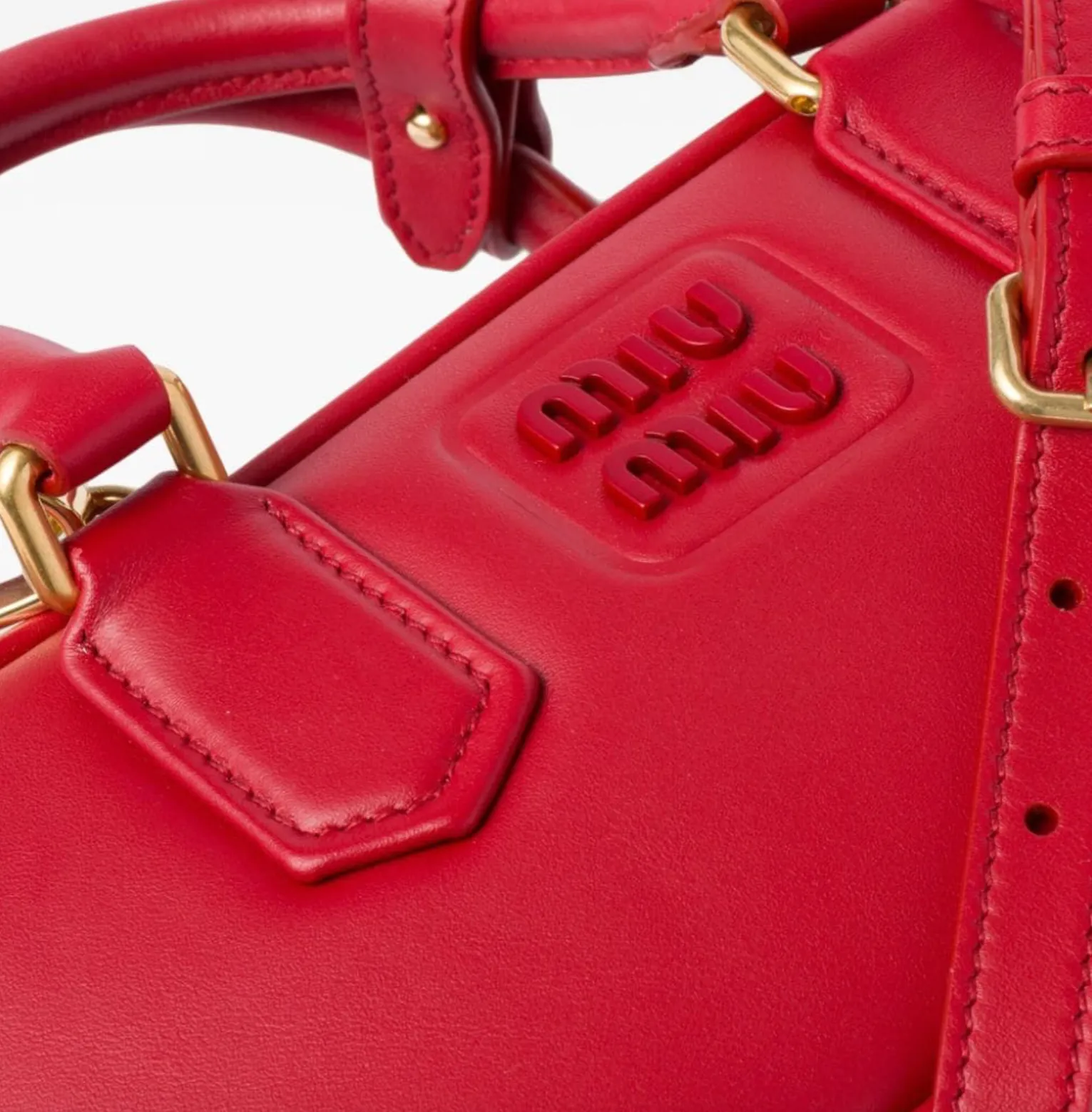 ARCADIE LEATHER TOTE BAG - RED