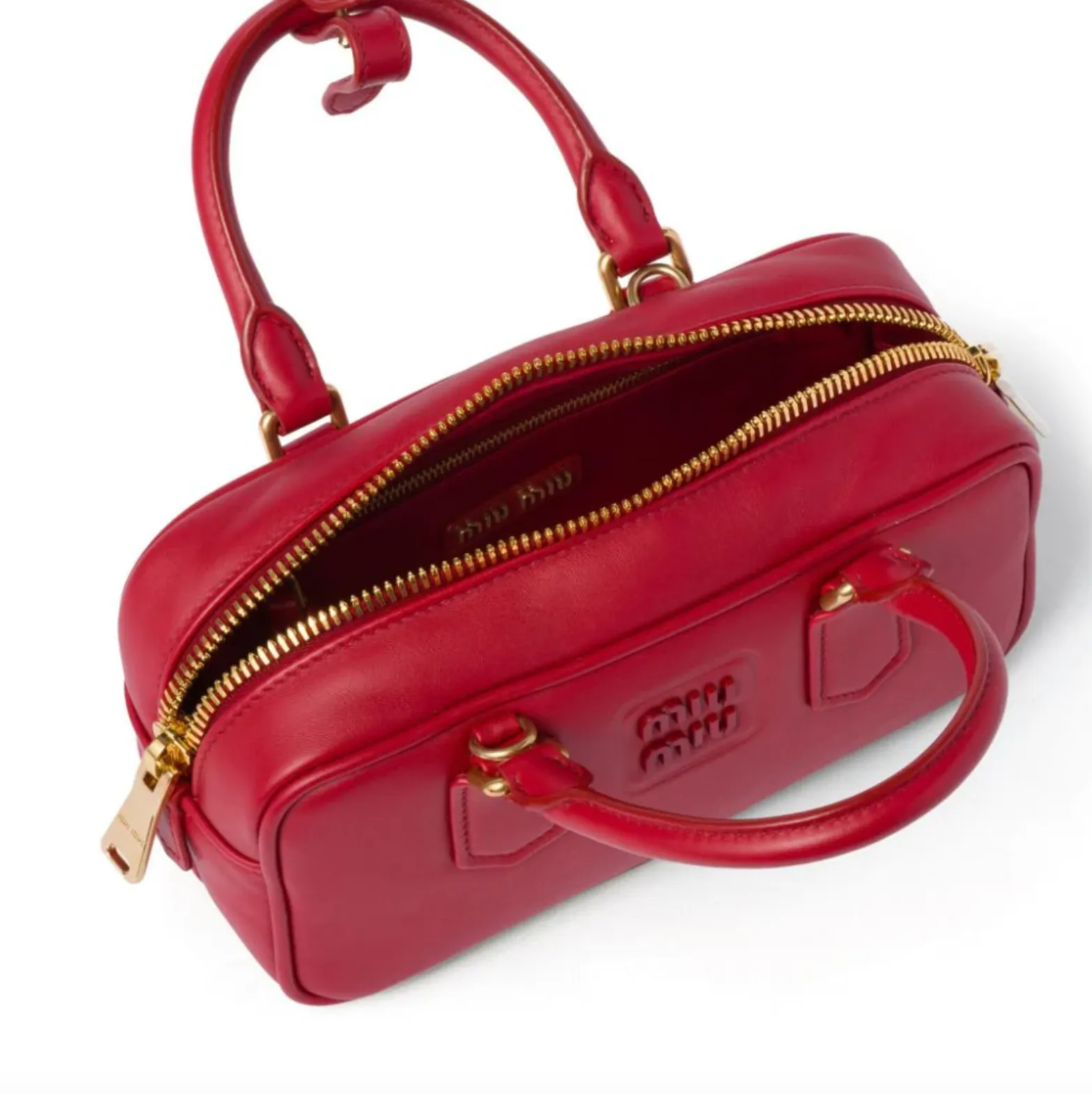 ARCADIE LEATHER TOTE BAG - RED