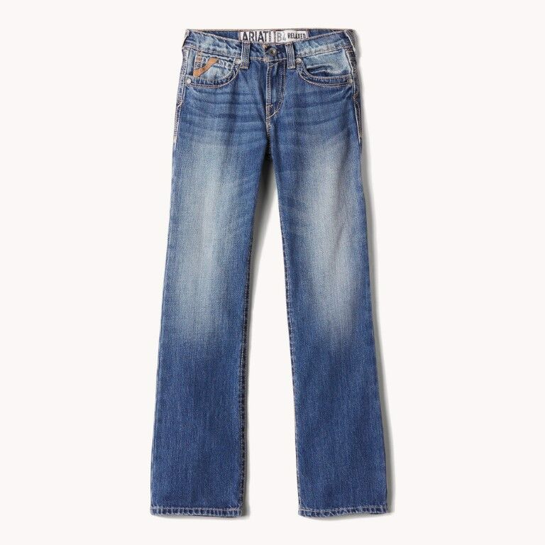 Ariat Boy's B4 Relaxed Boundary Boot Cut Jean in Dakota