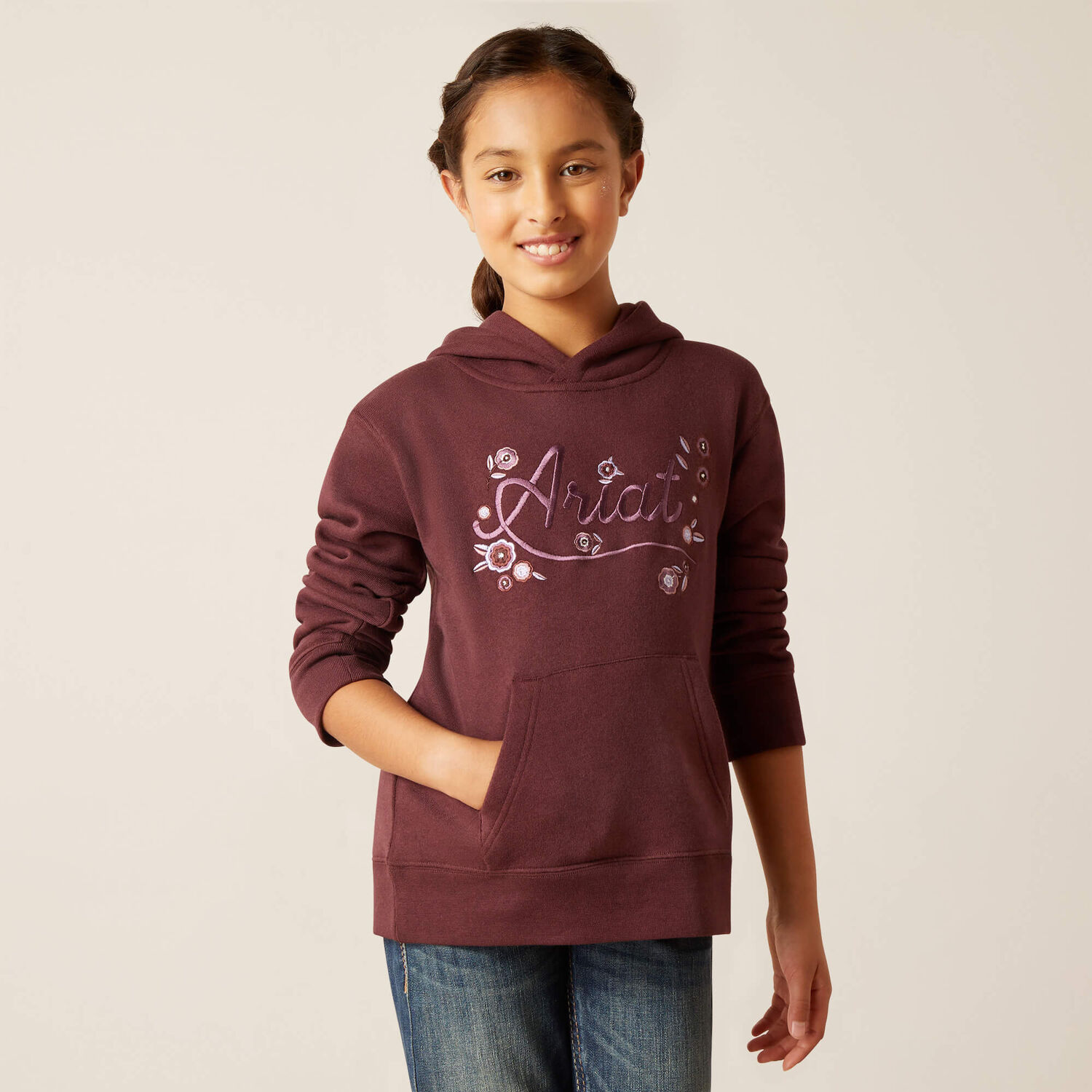 Ariat Kids' Flora Hoodie in Clove Brown