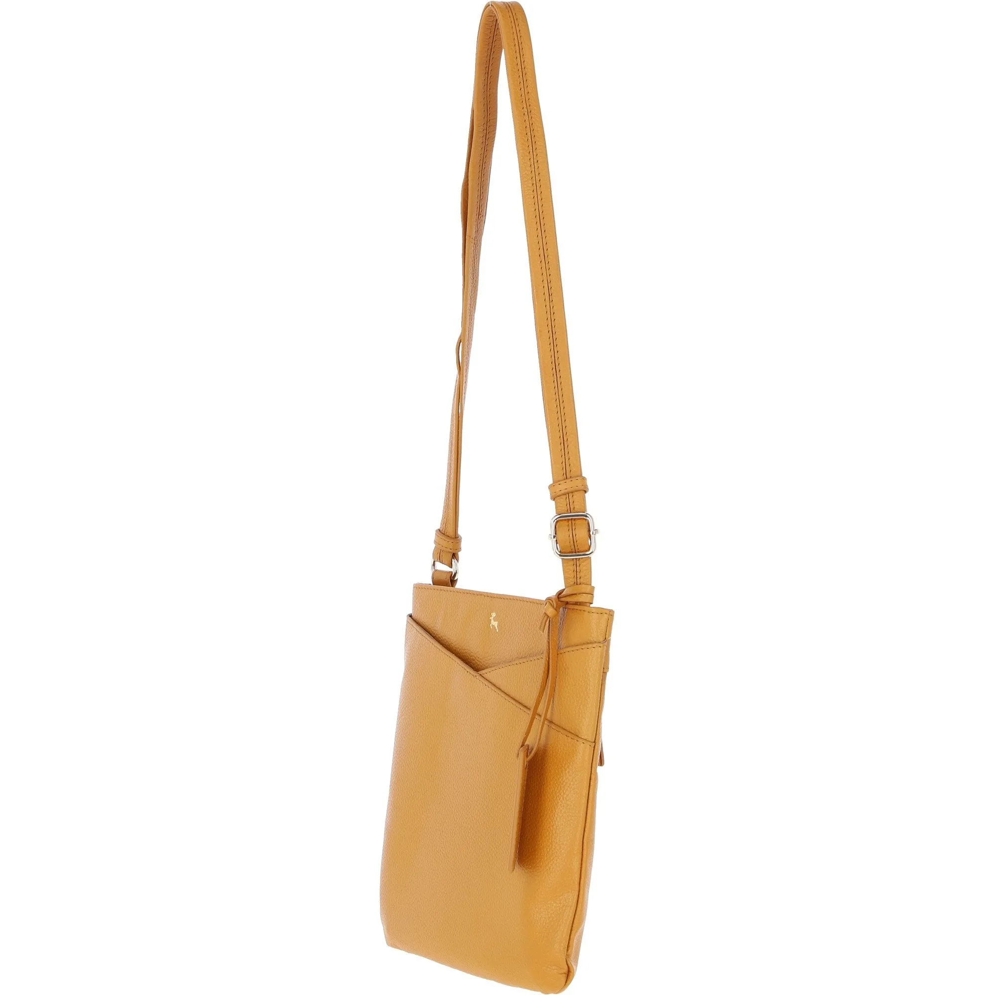 Ashwood Curve  Zip Top Leather Cross Body Bag Mustard: 64640/curve