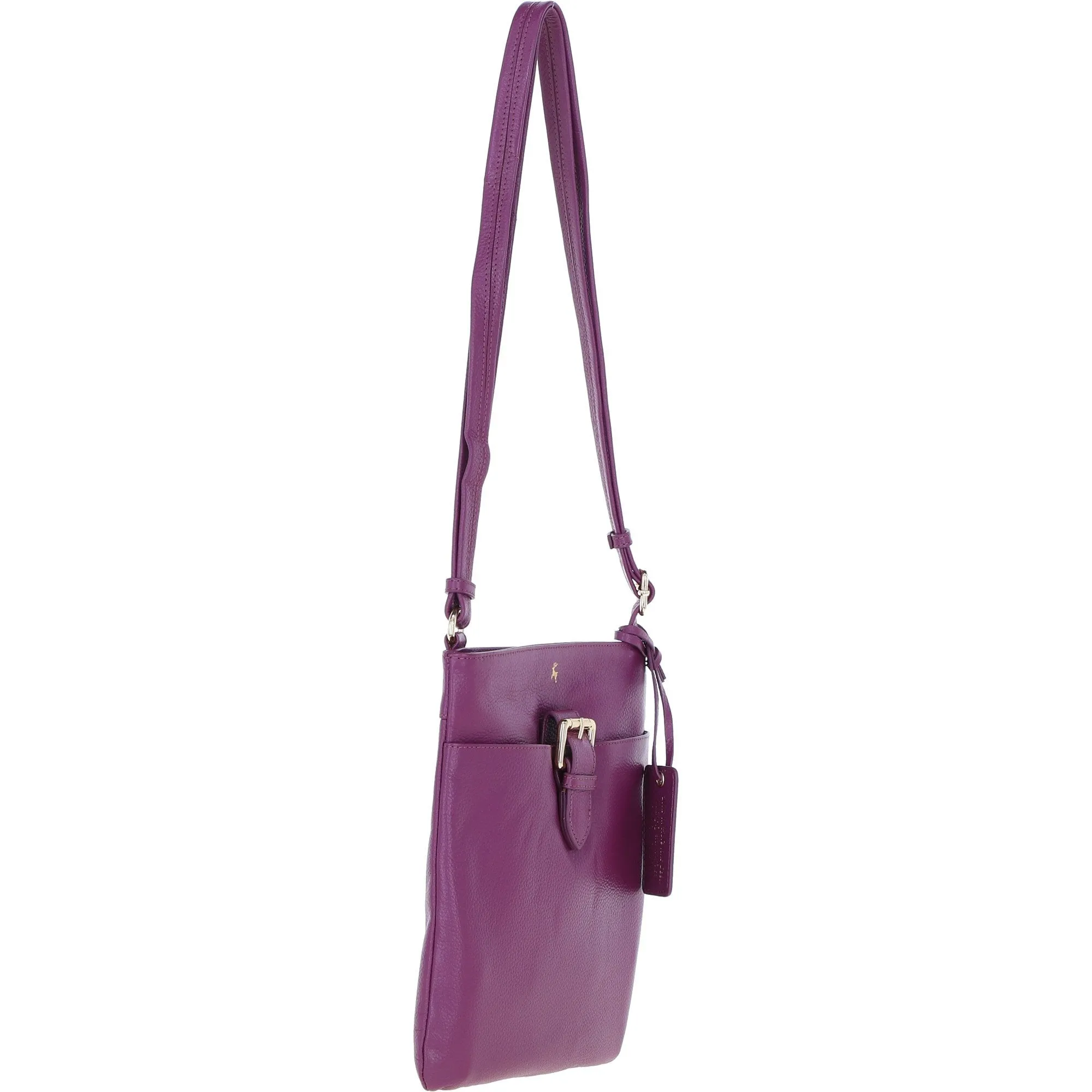 Ashwood Leather Smart Tab Cross Body Bag Raspberry: 63621/Tab