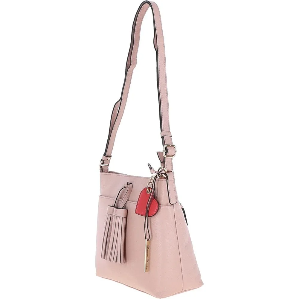 Ashwood Medium Leather Cross Body Bag Peach Whip: J-11