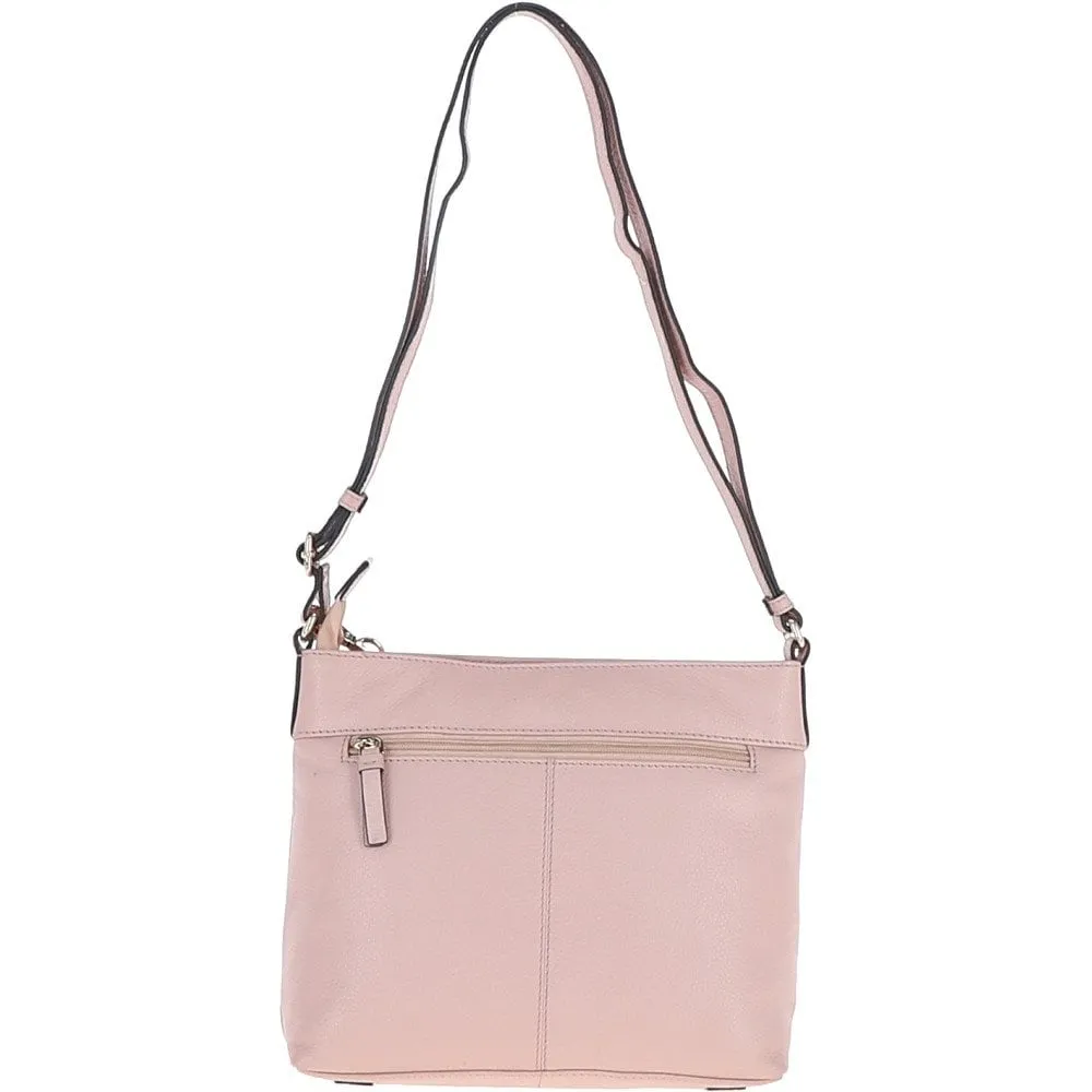 Ashwood Medium Leather Cross Body Bag Peach Whip: J-11