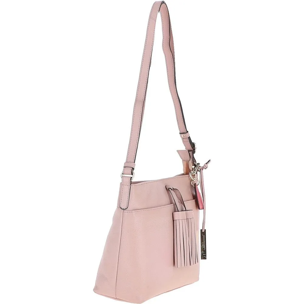 Ashwood Medium Leather Cross Body Bag Peach Whip: J-11