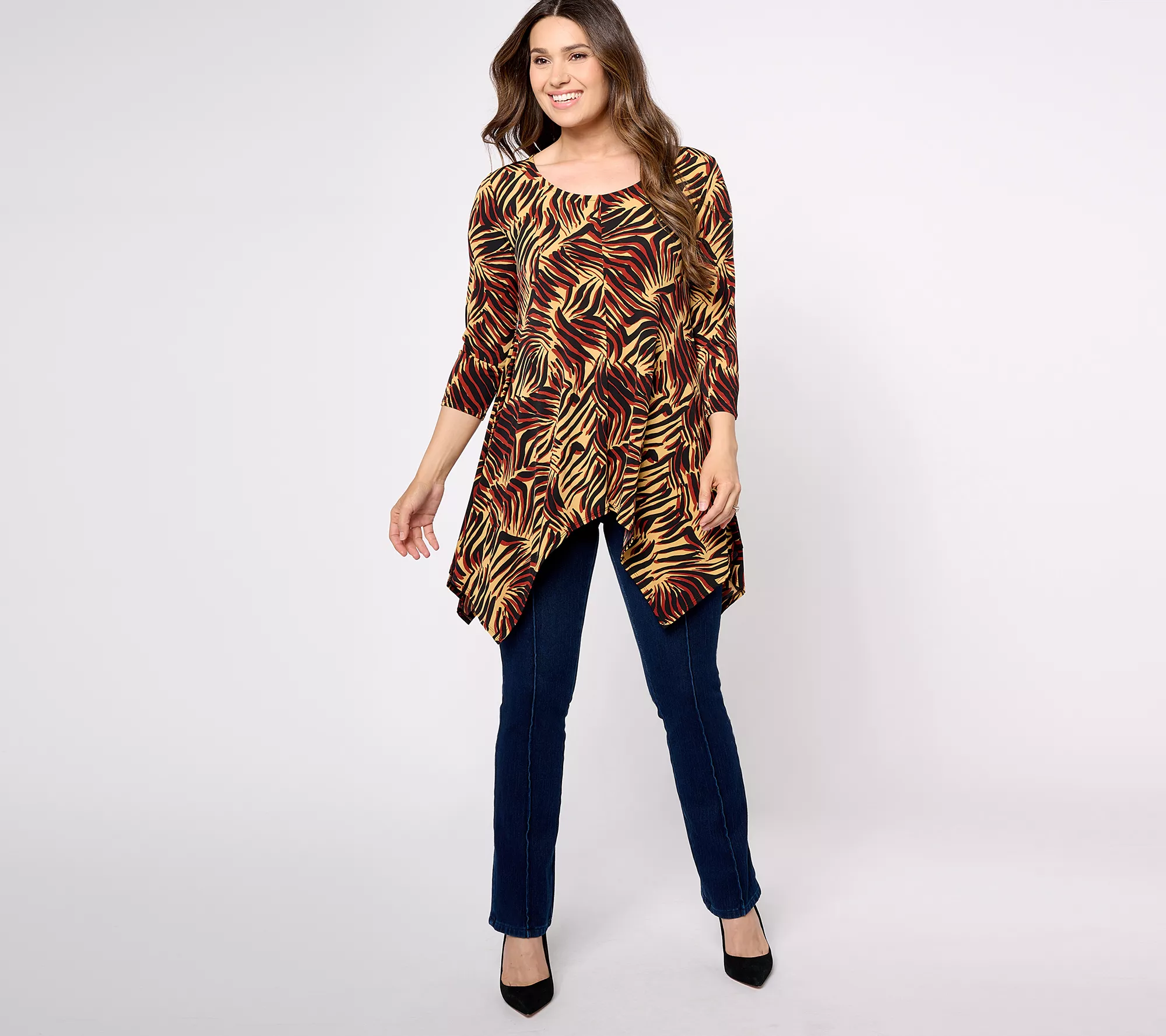 Attitudes by Renee Regular Como Jersey Dippy Tunic