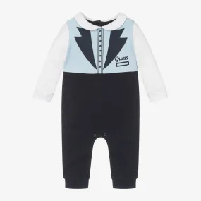 Baby Boys Blue Cotton Romper