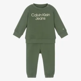 Baby Khaki Green Cotton Tracksuit Gift Set