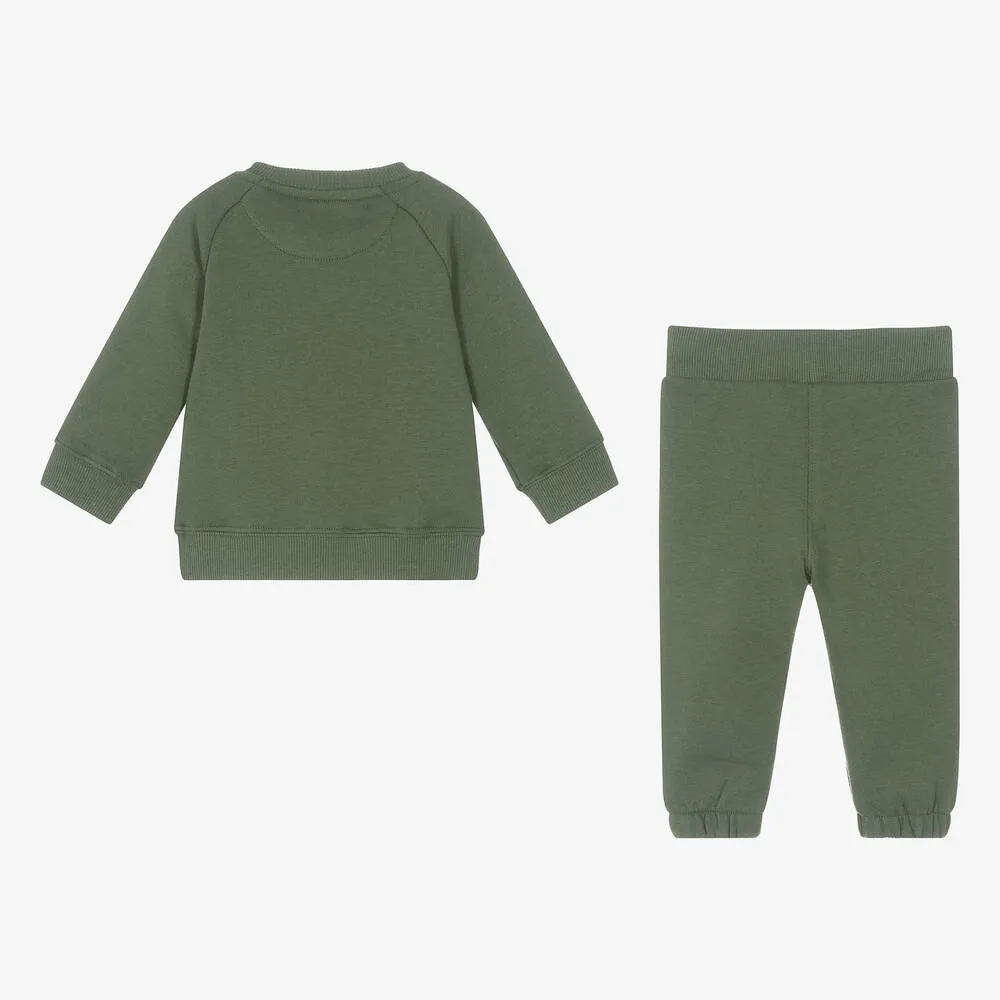 Baby Khaki Green Cotton Tracksuit Gift Set