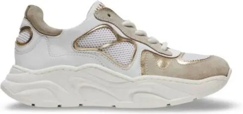 Balmain Kids metallic-effect leather sneakers White