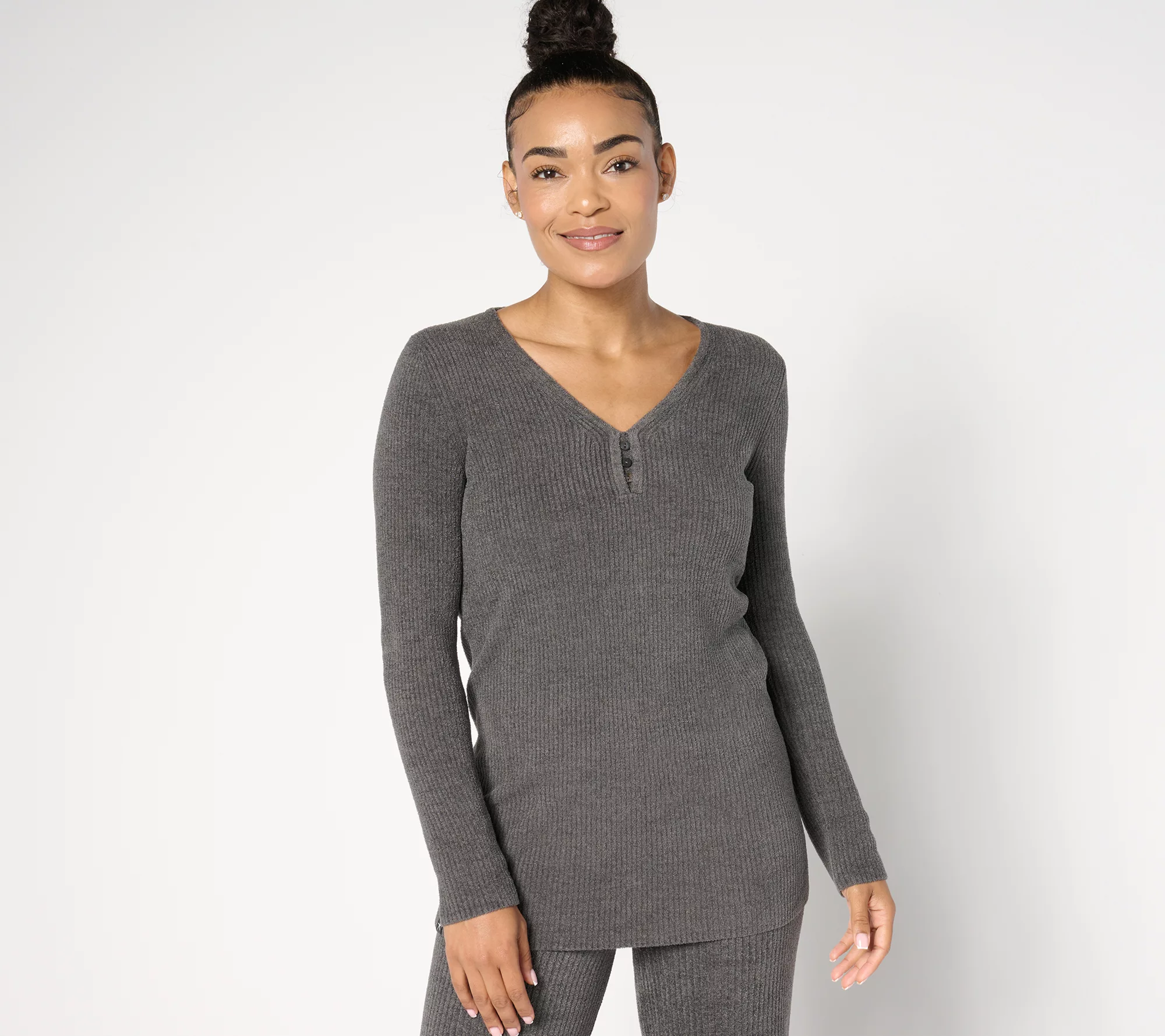 Barefoot Dreams CozyChic Ultra Lite Ribbed Button Tunic