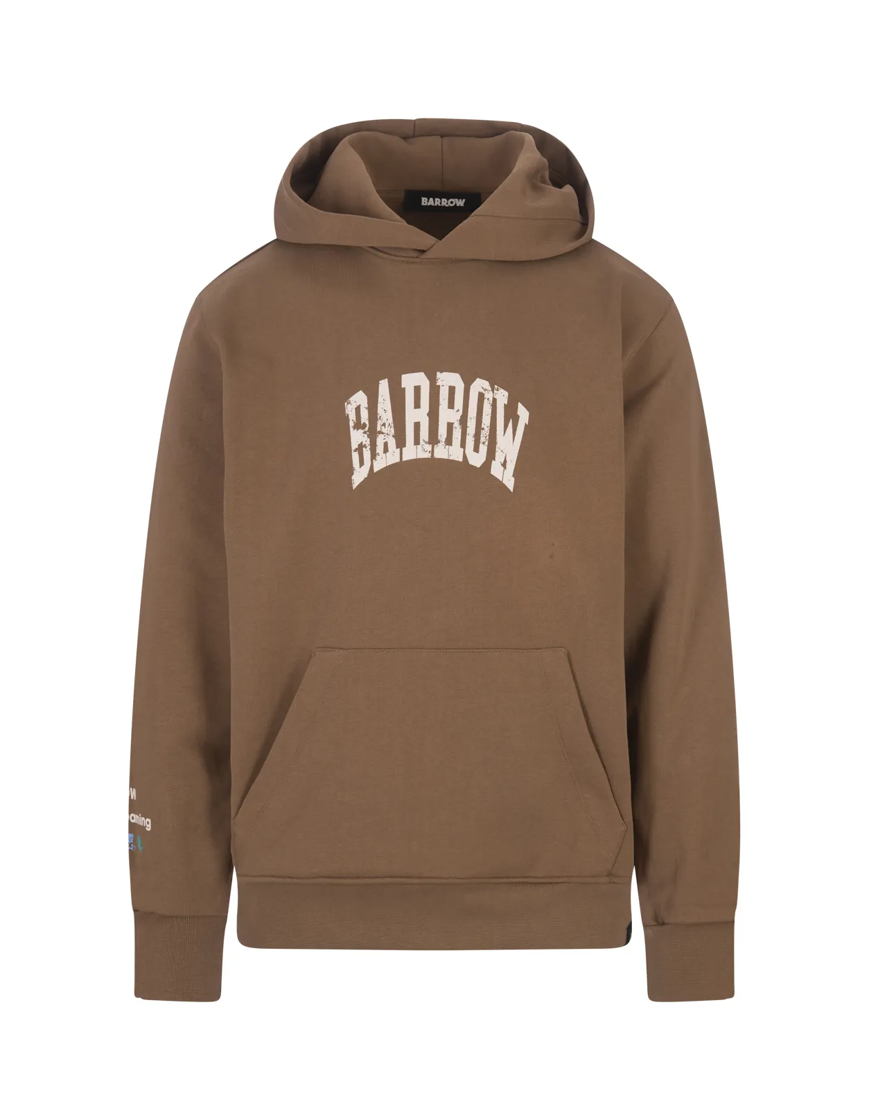 BARROW Brown Hoodie with Logo and Smile