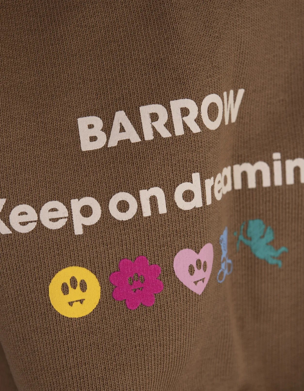 BARROW Brown Hoodie with Logo and Smile