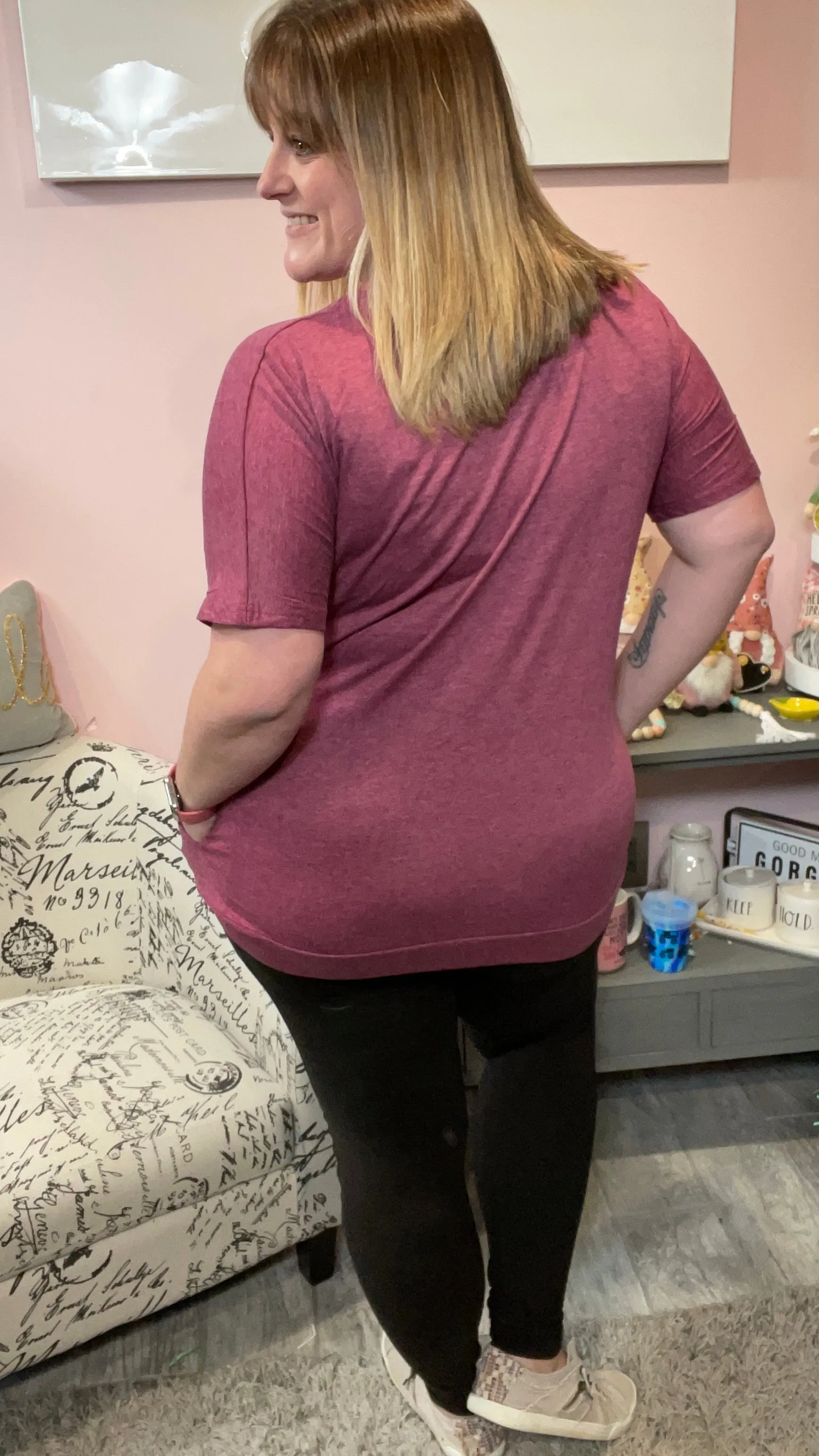 Basic Short Sleeve Tunic with Pockets