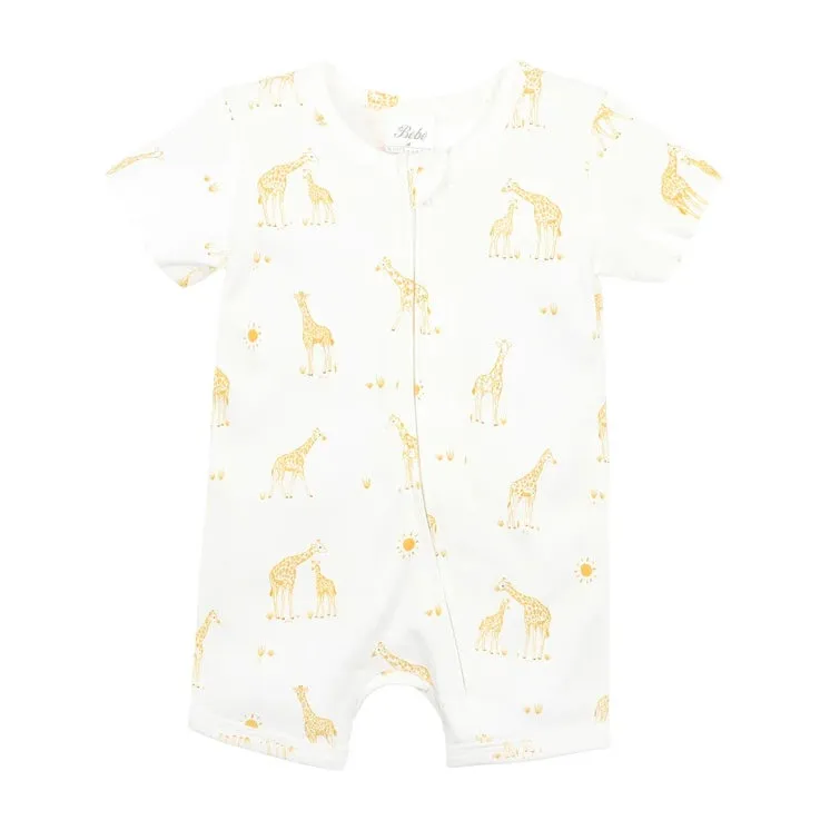 Bebe Giraffe Organic Short Sleeve Romper