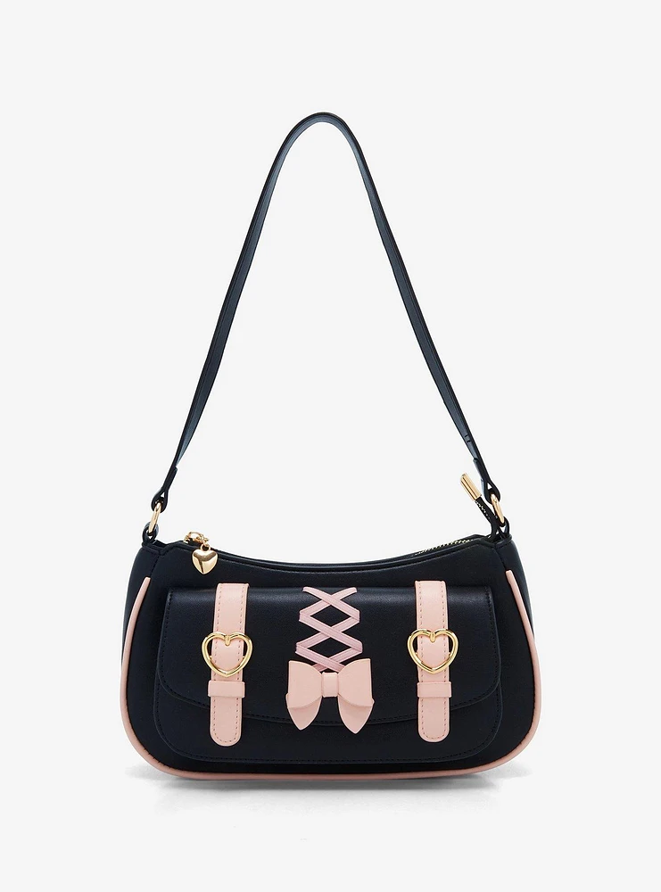 Black & Pink Lolita Heart Bow Shoulder Bag