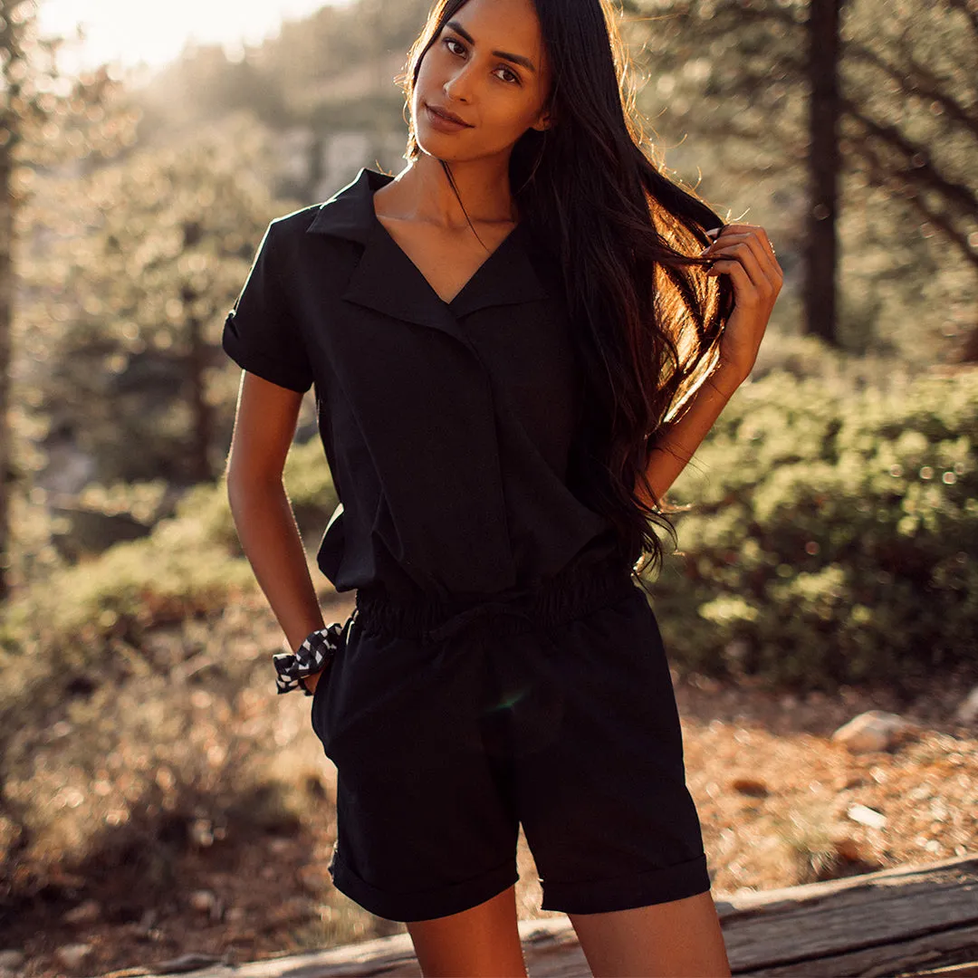 Black Collar Romper