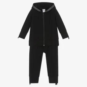 Black Cotton & Bamboo Hooded Tracksuit