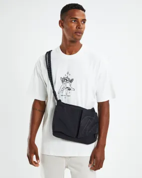 blacknoise/whiterain Nylon Shoulder Bag Black