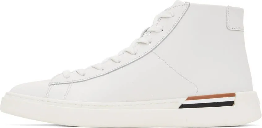 BOSS White Logo High-Top Sneakers