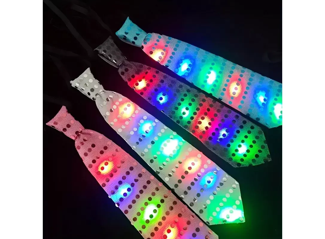 Bowtie Flashing Light Up Sequin Necktie LED Bow Tie Necktie Club Bar Xmas Party Women Tie Wedding Bowtie Luminous Gift