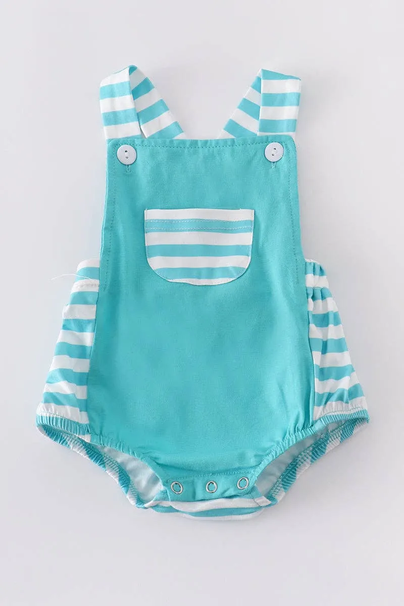 Boy Romper Blue Stripe